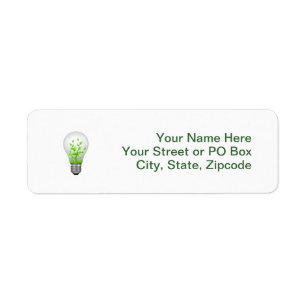Green Lightbulb Symbol Label