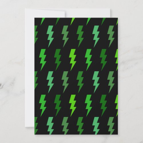 Green Lightning Bolt Electric Storm Thunder Invitation