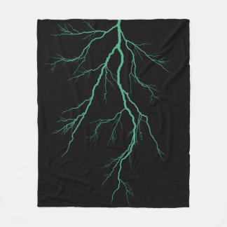 Green lightning fleece blanket