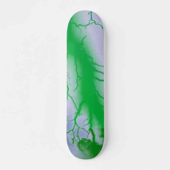 Green Lightning Skateboard Deck (Front)