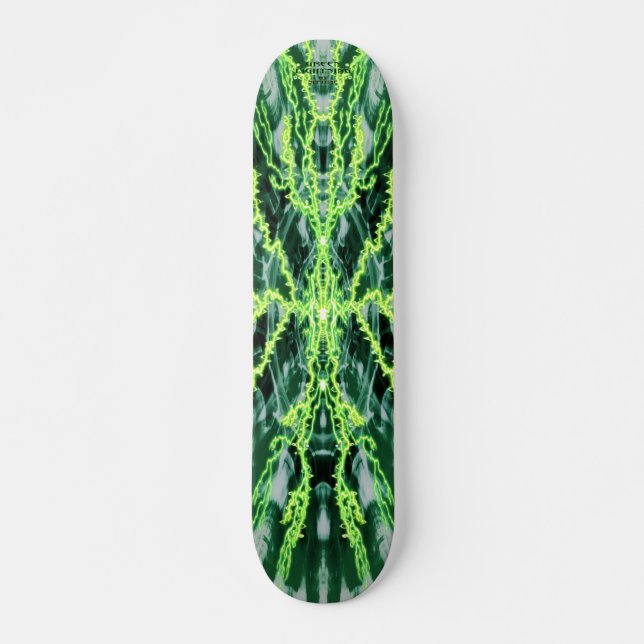 GREEN LIGHTNING SKATEBOARD DECK (Front)