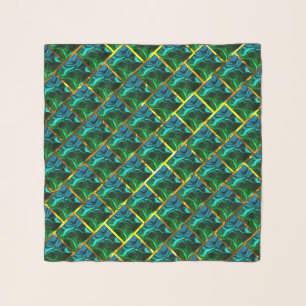 Green like emerald under a golden grating? scarf