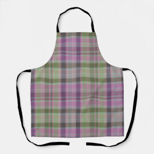 Green, lilac classic tartan. apron