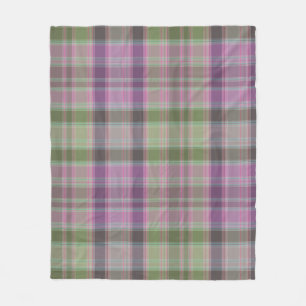 Green, lilac classic tartan. fleece blanket