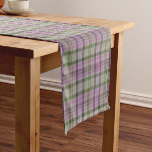 Green, lilac classic tartan.  short table runner