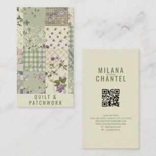 Green Lilac Quilt Patchwork Handmade Clothing  Business Card