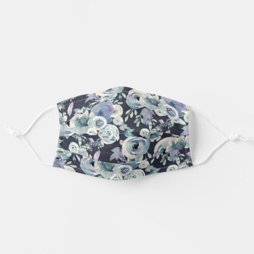 Green  Lilac Watercolor Floral Pattern Adult Cloth Face Mask