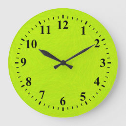 Green Lime Abstract Art Painting Large Clock