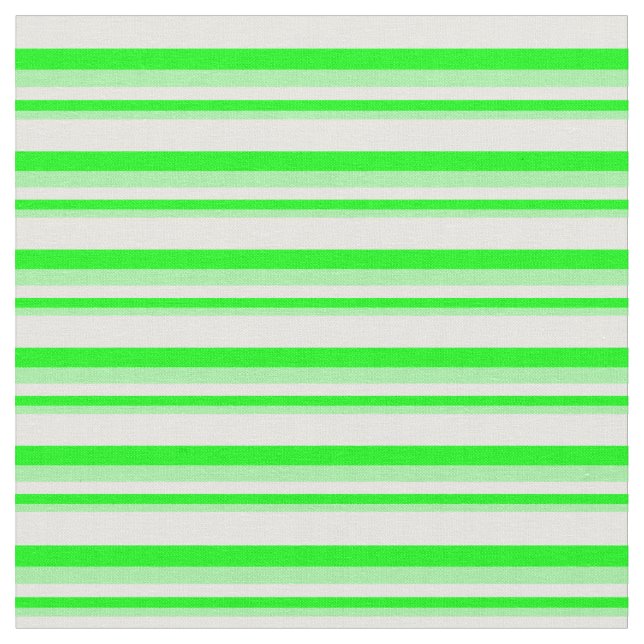 Green, Lime, and Mint Cream Lines Fabric (Close Up)
