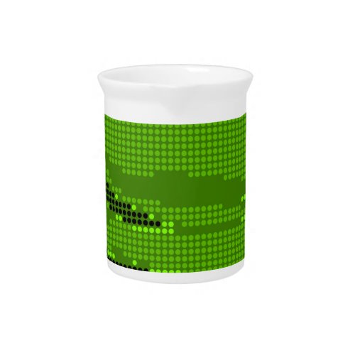 GREEN LIME BLACK NEON RETRO DOTS ART DRINK PITCHER