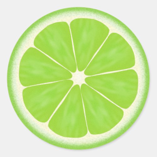 Green Lime Citrus Fruit Classic Round Sticker