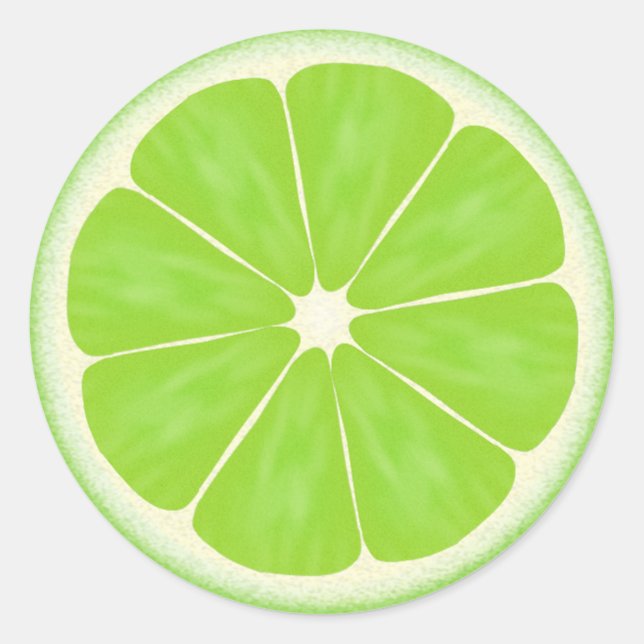 Green Lime Citrus Fruit Classic Round Sticker (Front)