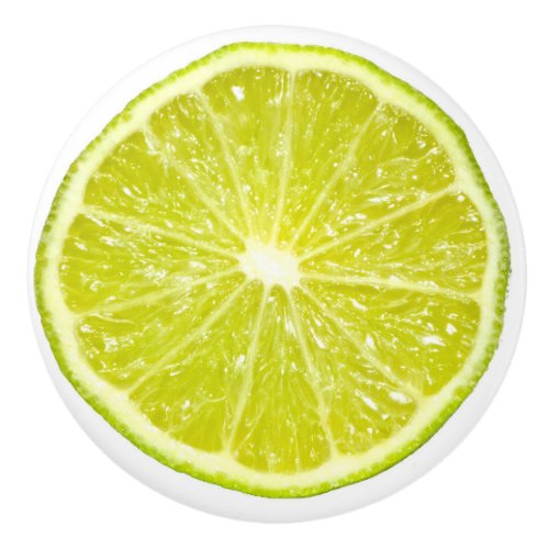 Green Lime Citrus Fruit Slice funny 2D graphic Ceramic Knob