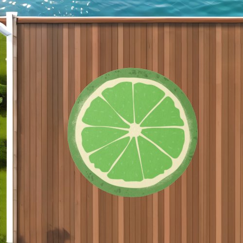 Green lime citrus fruit slice    outdoor rug