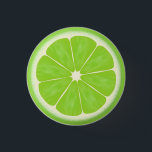 Green Lime Citrus Fruit Slice Pinback Button<br><div class="desc">An artwork illustration of a slice of green lime fruit. Artwork by Delightful-Doodles.</div>