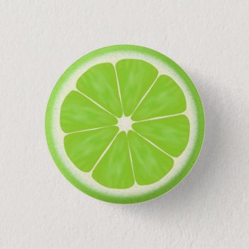 Green Lime Citrus Fruit Slice Pinback Button by adams_apple at Zazzle