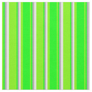 Green, Lime, Dark Gray, and Light Yellow Pattern Fabric