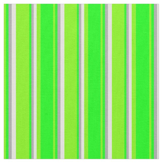 Green, Lime, Dark Gray, and Light Yellow Pattern Fabric (Close Up)