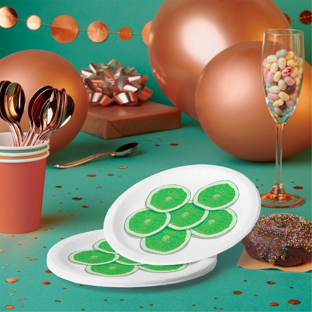 Green Lime Fruit Paper Plates (Creator Uploaded)