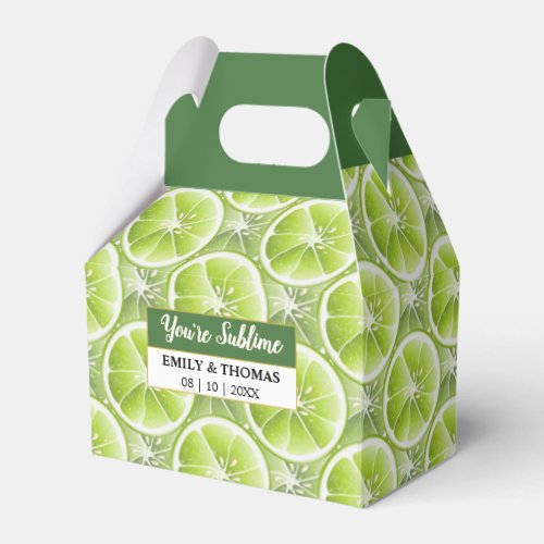 Green Lime Fruit Slice Favor Boxes