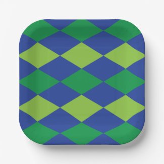 Green Lime Green Diamond Checkered Pattern