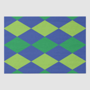 Green Lime Green Diamond Checkered Pattern Tissue Paper
