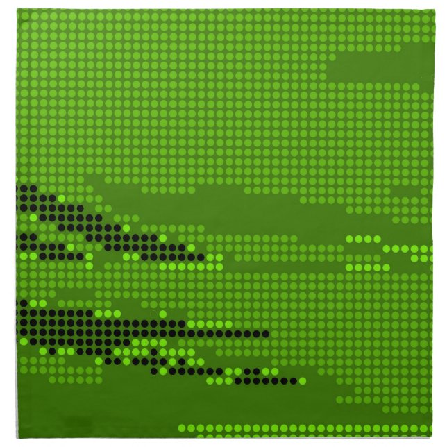 GREEN LIME NEON RETRO DOTS ART NAPKIN (Front)