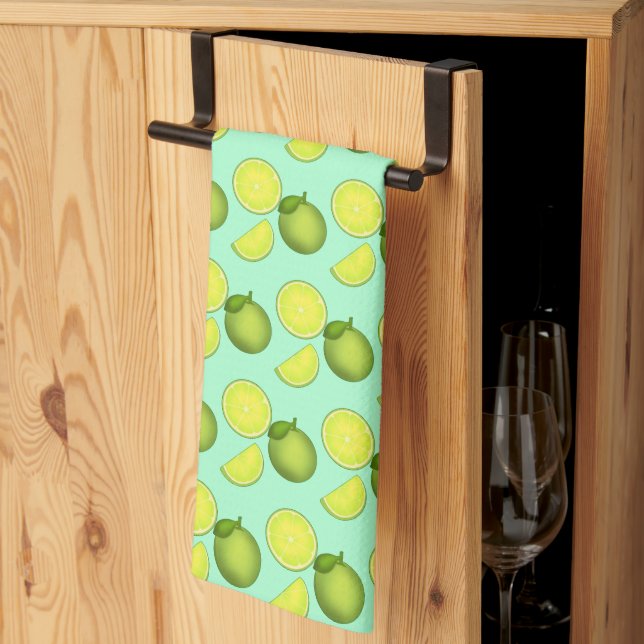 Green Lime Pattern Kitchen Towel (Thirds Fold)