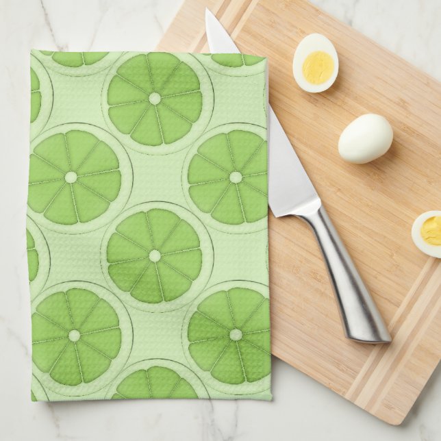 Green Lime Pattern Kitchen Towel (Quarter Fold)