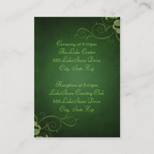 Customizable Green &amp; Lime Scroll Guest Info Business Card