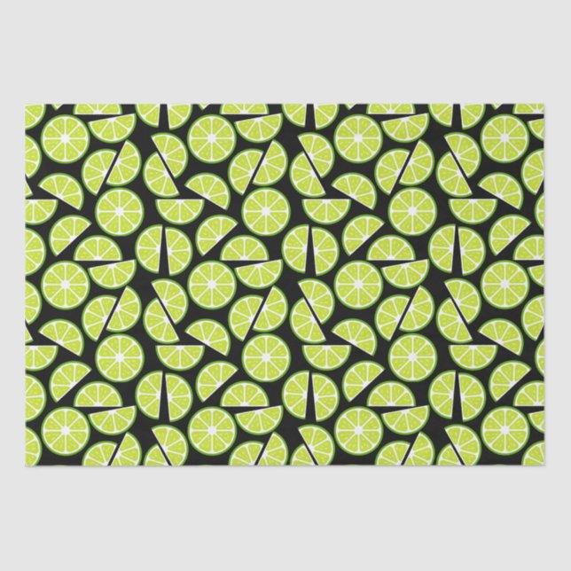 Green Lime Slice Citrus Fruit  Tissue Paper (Front)