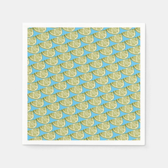 Green Lime Slice Pattern  Napkins (Front)