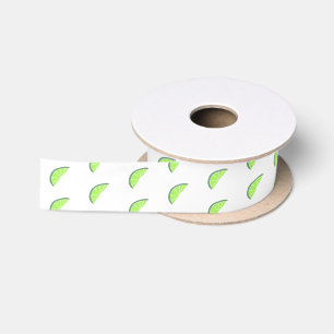 Green Lime Slice Satin Ribbon