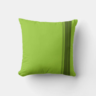 Green Lime Stripes Art Design Abstract Throw Pillow