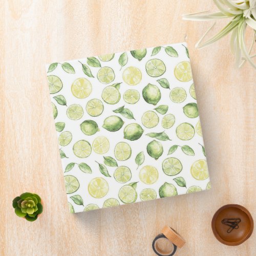 Green Limes Leaves Fruit 3 Ring Binder