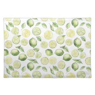 Green Limes Leaves Fruit Cloth Placemat