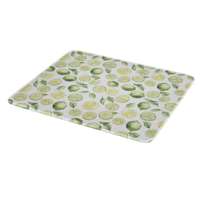 Green Limes Leaves Fruit Cutting Board (Corner)