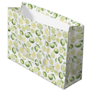 Green Limes Leaves Fruit Large Gift Bag