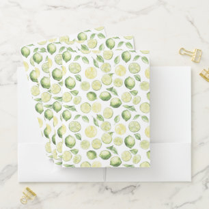 Green Limes Leaves Fruit Pocket Folder