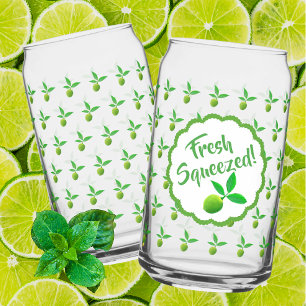 Green Limes Limeade Can Glass
