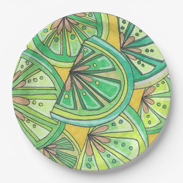 Green Limey Paper Party Plates (Front)