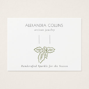 Green Line Art Festive Holly Branch Hairclip