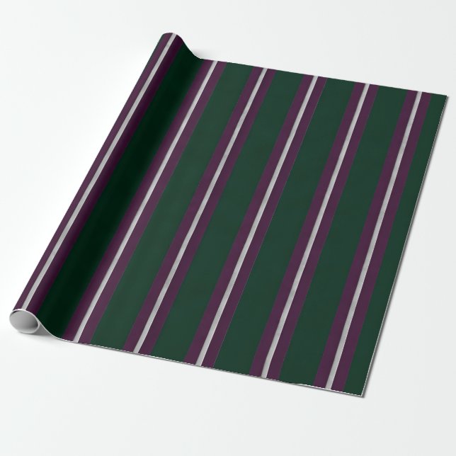 Green Line Pattern Wrapping Paper (Unrolled)