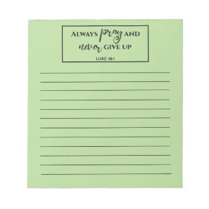 Green Lined Bible Verse Prayer List Notepad