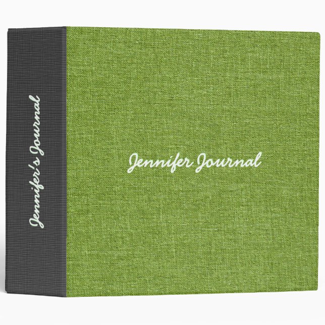 Green Linen Burlap Texture Binder (Front/Spine)