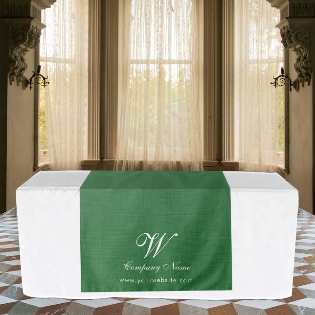 Green Linen Business Table Runner Banner Script Tapestry (Green Linen Business Table Runner Banner Script Tapestry)