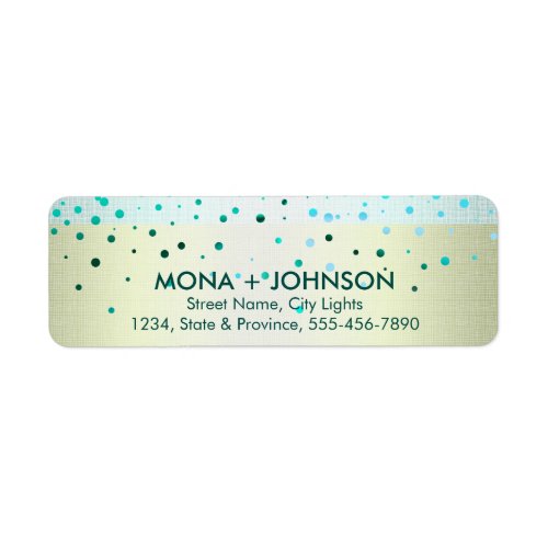 Green Linen Glitter Sparkle Confetti Dots Modern Label