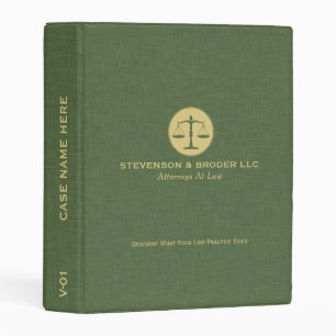 Green Linen Texture Law Scale Mini Binder