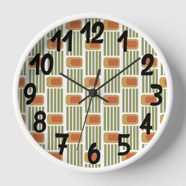 Green Lines and Boxes  Clock (Front)