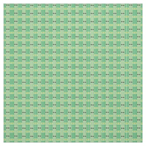 Green Lines and Boxes  Fabric